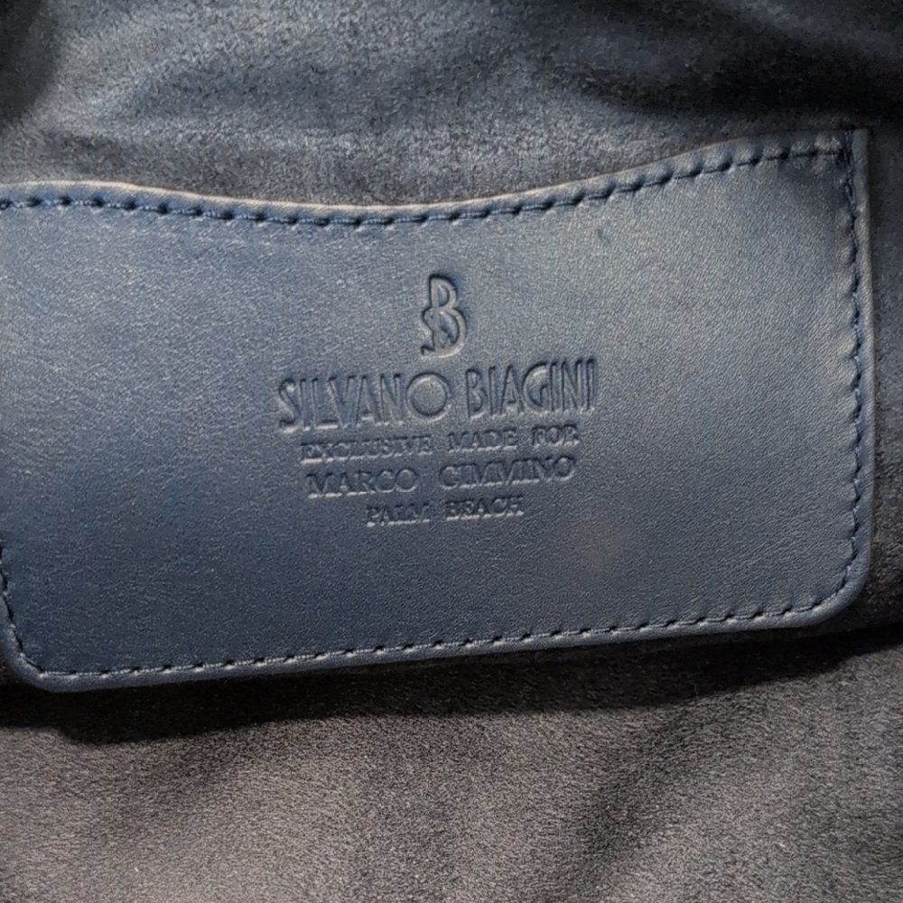 Silvano Biagini Python Bag & Matching Clutch Navy Blue - Picture 5 of 16